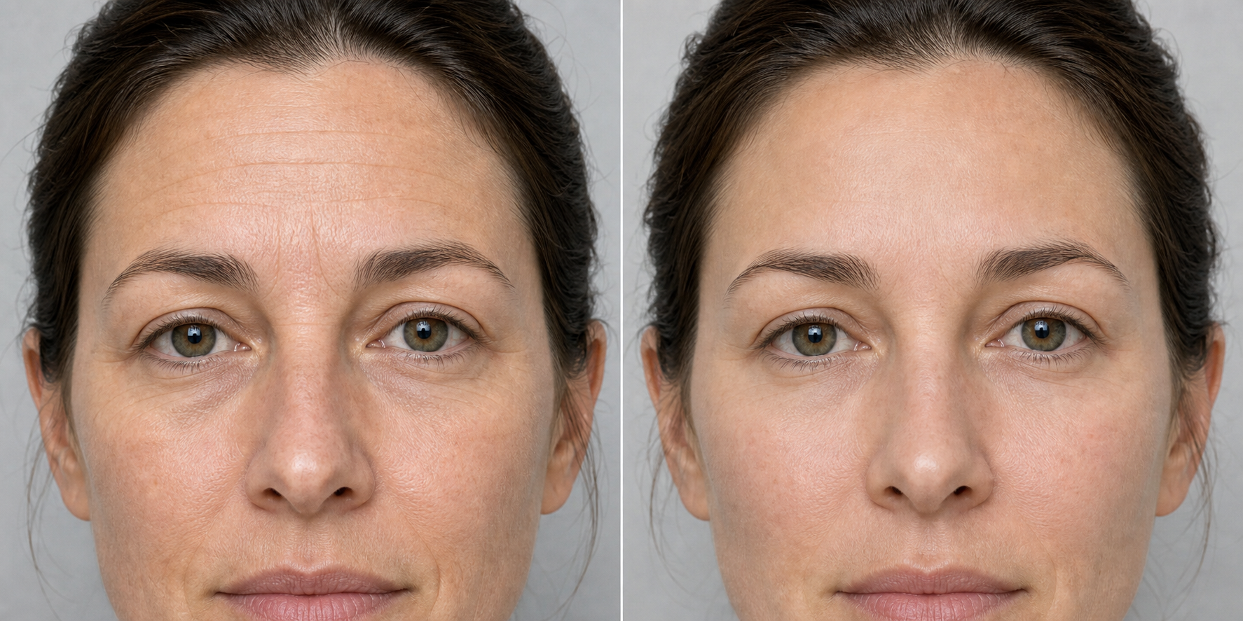 Illustrative before and after showing subtle combined filler and Botox refinement